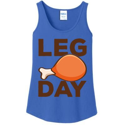 Turkey It's Leg Day Cool Gift Workout Gift Funny Thanksgiving Meaningful Gift Ladies Essential Tank