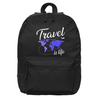 Travel Is Life World Map Travel Agent 16 in Basic Backpack
