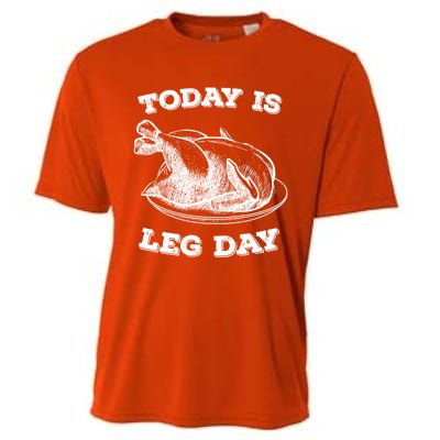 Turkey It's Leg Day Gift Workout Gift Funny Thanksgiving Gift Cooling Performance Crew T-Shirt