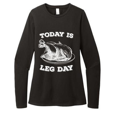 Turkey It's Leg Day Gift Workout Gift Funny Thanksgiving Gift Womens CVC Long Sleeve Shirt