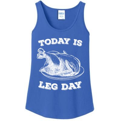 Turkey It's Leg Day Gift Workout Gift Funny Thanksgiving Gift Ladies Essential Tank