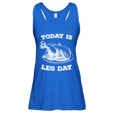 Turkey It's Leg Day Gift Workout Gift Funny Thanksgiving Gift Ladies Essential Flowy Tank