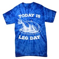 Turkey It's Leg Day Gift Workout Gift Funny Thanksgiving Gift Tie-Dye T-Shirt