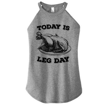 Turkey It's Leg Day Gift Workout Gift Funny Thanksgiving Gift Women's Perfect Tri Rocker Tank