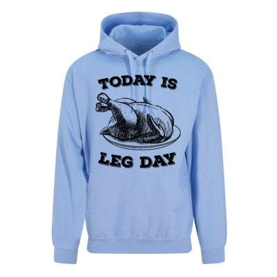 Turkey It's Leg Day Gift Workout Gift Funny Thanksgiving Gift Unisex Surf Hoodie