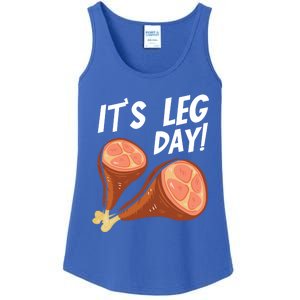 Turkey It's Leg Day Thanksgiving Workout Chicken Legs Funny Gift Ladies Essential Tank