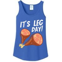 Turkey It's Leg Day Thanksgiving Workout Chicken Legs Funny Gift Ladies Essential Tank