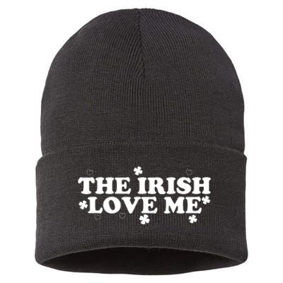 The Irish Love Me St Patricks Day Lucky Shamrock Sustainable Knit Beanie