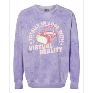 Totally In Love With Virtual Reality Vr Gamer Video Games Gift Colorblast Crewneck Sweatshirt