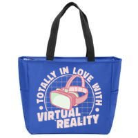 Totally In Love With Virtual Reality Vr Gamer Video Games Gift Zip Tote Bag