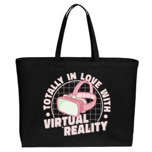 Totally In Love With Virtual Reality Vr Gamer Video Games Gift Cotton Canvas Jumbo Tote