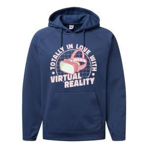 Totally In Love With Virtual Reality Vr Gamer Video Games Gift Performance Fleece Hoodie