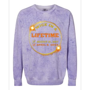 Twice In Lifetime 2024 Solar Eclipse Colorblast Crewneck Sweatshirt