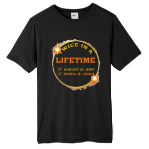 Twice In Lifetime 2024 Solar Eclipse Tall Fusion ChromaSoft Performance T-Shirt