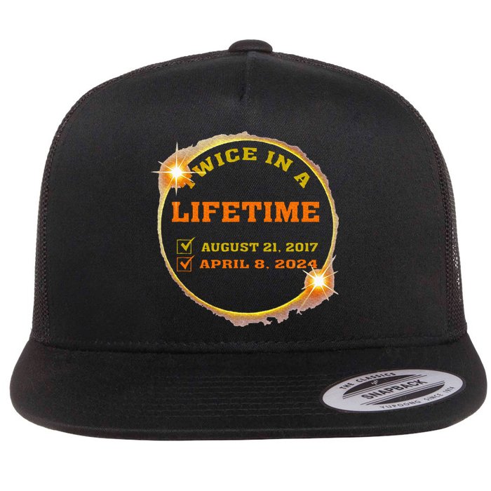 Twice In Lifetime 2024 Solar Eclipse Flat Bill Trucker Hat