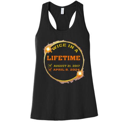 Twice In Lifetime 2024 Solar Eclipse Women's Racerback Tank