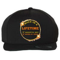 Twice In Lifetime 2024 Solar Eclipse Wool Snapback Cap