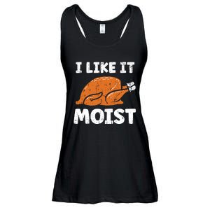 Turkey I Like It Moist Funny Thanksgiving Ladies Essential Flowy Tank