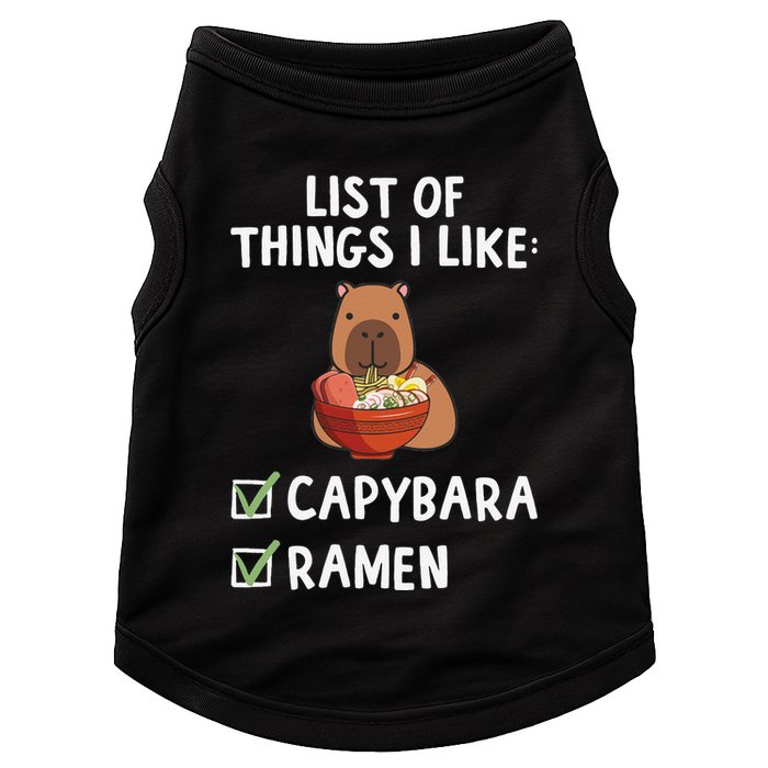 Things I Like Capybara Lover Capybara Girl Capybara Boy Doggie Tank