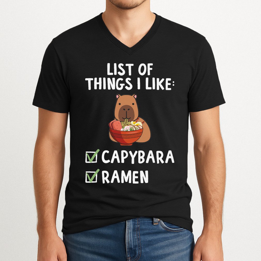 Things I Like Capybara Lover Capybara Girl Capybara Boy V-Neck T-Shirt