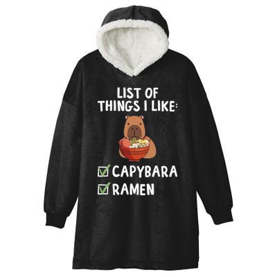Things I Like Capybara Lover Capybara Girl Capybara Boy Hooded Wearable Blanket