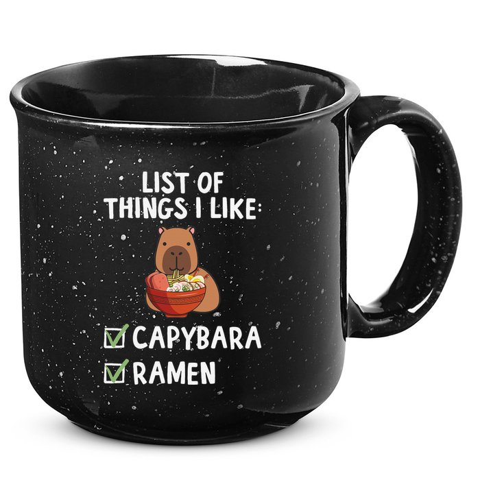 Things I Like Capybara Lover Capybara Girl Capybara Boy 15oz Campfire Ceramic Mug