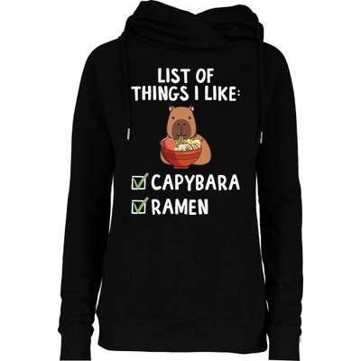 Things I Like Capybara Lover Capybara Girl Capybara Boy Womens Funnel Neck Pullover Hood