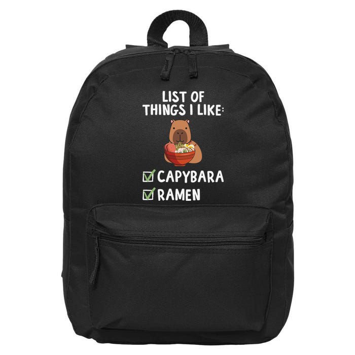 Things I Like Capybara Lover Capybara Girl Capybara Boy 16 in Basic Backpack