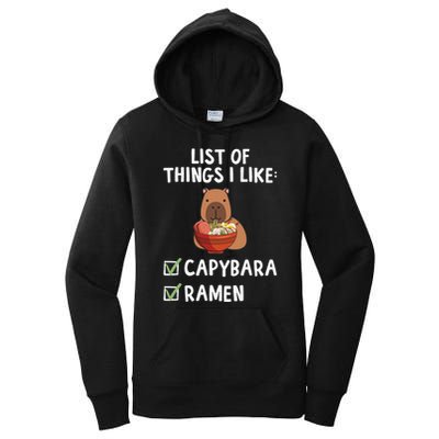 Things I Like Capybara Lover Capybara Girl Capybara Boy Women's Pullover Hoodie