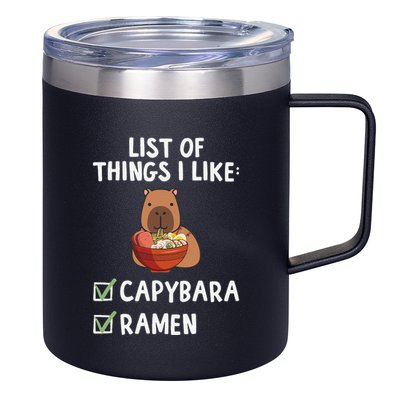 Things I Like Capybara Lover Capybara Girl Capybara Boy 12oz Stainless Steel Coffee Mug