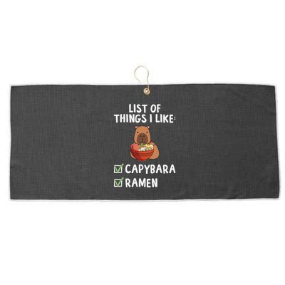 Things I Like Capybara Lover Capybara Girl Capybara Boy Large Microfiber Waffle Golf Towel