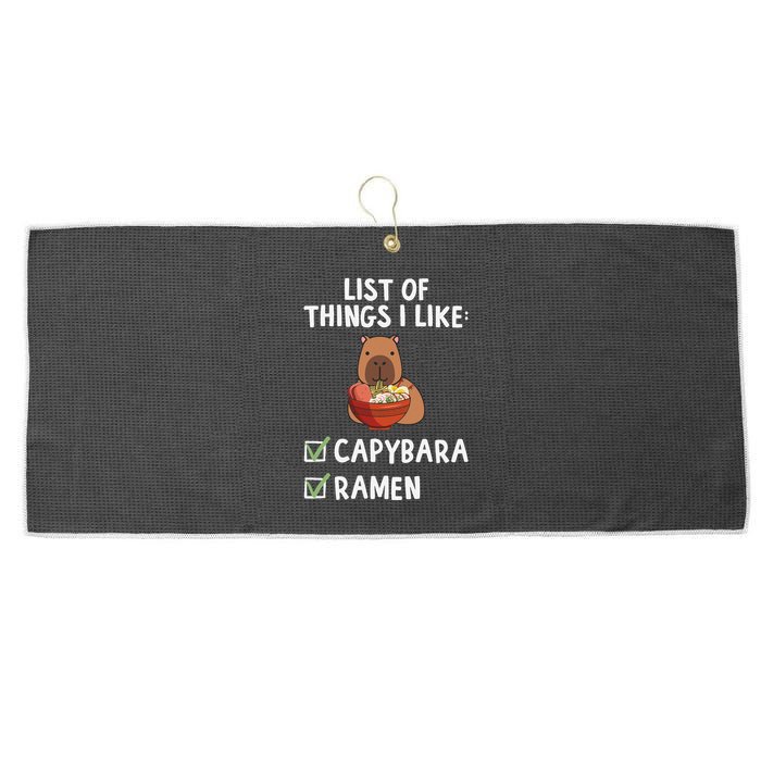 Things I Like Capybara Lover Capybara Girl Capybara Boy Large Microfiber Waffle Golf Towel