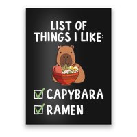 Things I Like Capybara Lover Capybara Girl Capybara Boy Poster