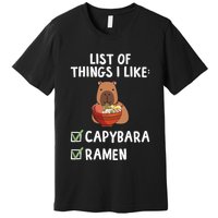 Things I Like Capybara Lover Capybara Girl Capybara Boy Premium T-Shirt