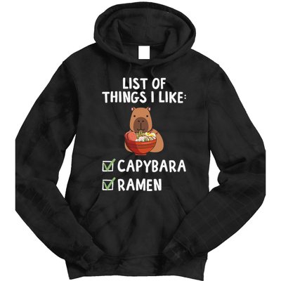 Things I Like Capybara Lover Capybara Girl Capybara Boy Tie Dye Hoodie