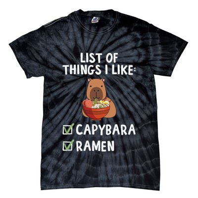 Things I Like Capybara Lover Capybara Girl Capybara Boy Tie-Dye T-Shirt