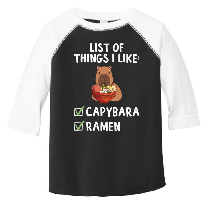 Things I Like Capybara Lover Capybara Girl Capybara Boy Toddler Fine Jersey T-Shirt