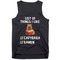 Things I Like Capybara Lover Capybara Girl Capybara Boy Tank Top