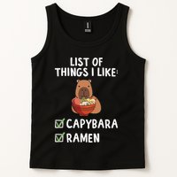 Things I Like Capybara Lover Capybara Girl Capybara Boy Tank Top