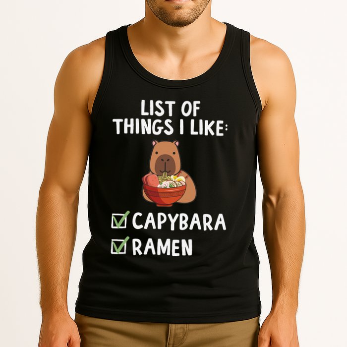 Things I Like Capybara Lover Capybara Girl Capybara Boy Tank Top