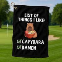 Things I Like Capybara Lover Capybara Girl Capybara Boy Golf Towel