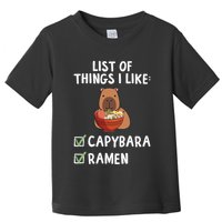 Things I Like Capybara Lover Capybara Girl Capybara Boy Toddler T-Shirt