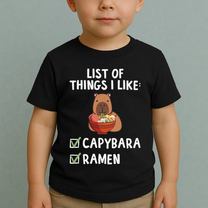Things I Like Capybara Lover Capybara Girl Capybara Boy Toddler T-Shirt