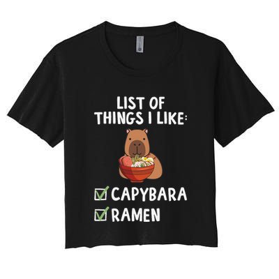 Things I Like Capybara Lover Capybara Girl Capybara Boy Crop Top
