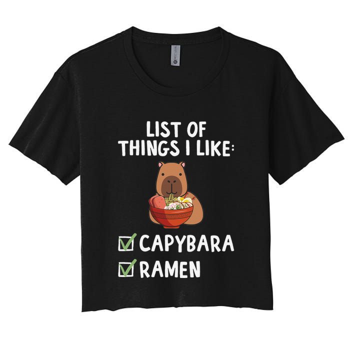Things I Like Capybara Lover Capybara Girl Capybara Boy Crop Top