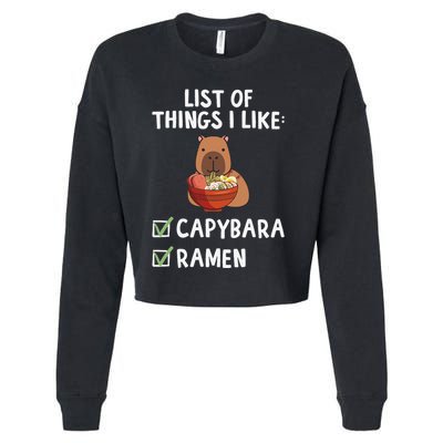 Things I Like Capybara Lover Capybara Girl Capybara Boy Cropped Pullover Crew