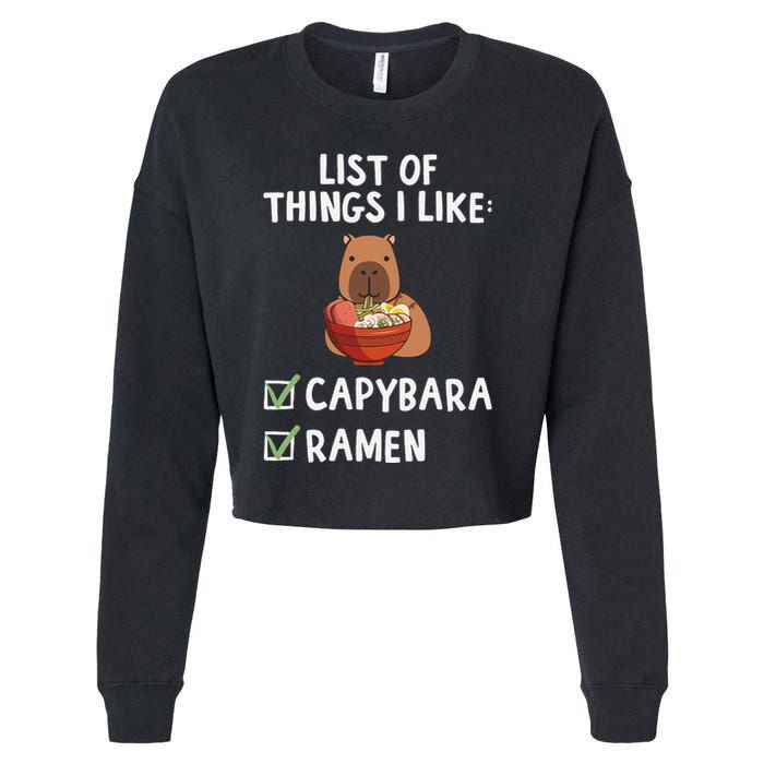 Things I Like Capybara Lover Capybara Girl Capybara Boy Cropped Pullover Crew