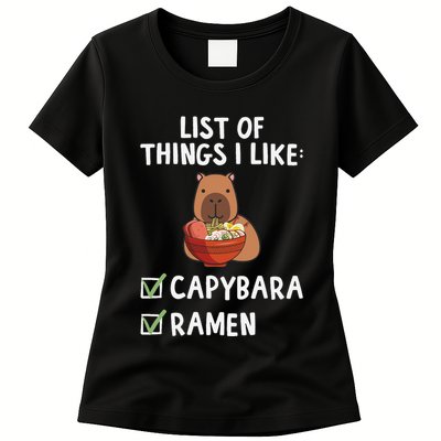 Things I Like Capybara Lover Capybara Girl Capybara Boy Womens T-Shirt