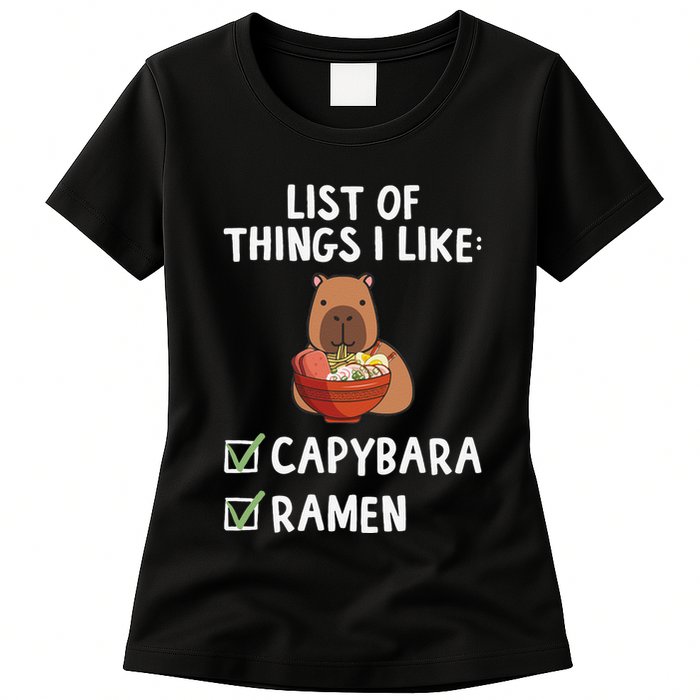 Things I Like Capybara Lover Capybara Girl Capybara Boy Womens T-Shirt