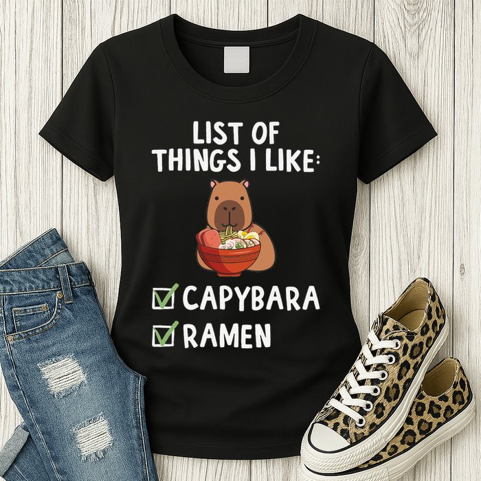 Things I Like Capybara Lover Capybara Girl Capybara Boy Womens T-Shirt